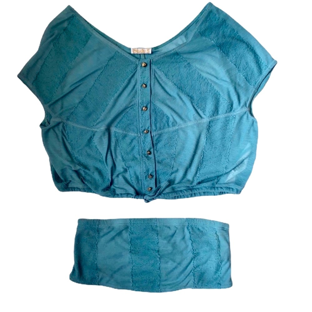 StudioF Crop Top with Strapless Bra